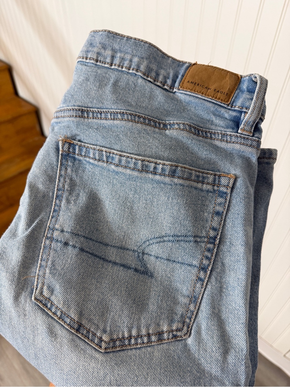 American Eagle Outfitters Pale Blue Straight-Leg Jeans - Women's